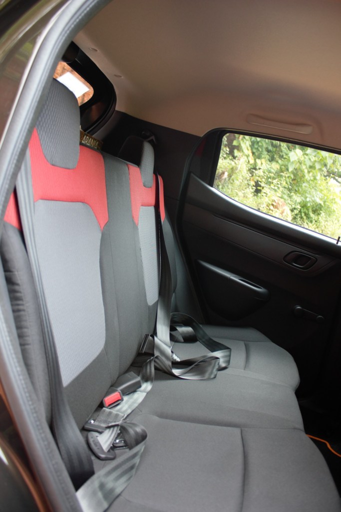 Kwid - Colourful Rear Seats, a tad flat & with basic seat belts