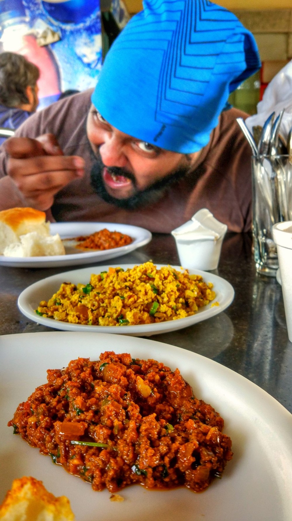 Mutton Kheema & Egg Bhurji at Hotel Ahura